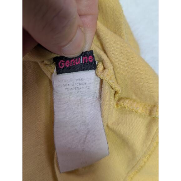 Volcom "Strange Relics" Medium Yellow Babydoll Cap Sleeve Tshirt 90s Y2K VTG - Picture 6 of 8